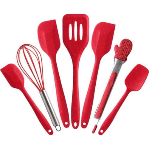Silicone Kitchenware Cooking Utensils Set Heat Resistant Non-Stick Kitchen Baking Tool Kit Utensils 7Pcs/Set Kitchen Accessories