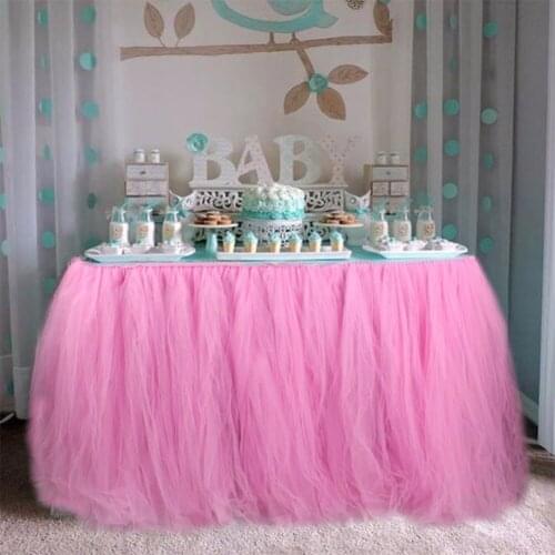 DIY Tablecloth Yarn Tulle Table Skirt Wedding Party Dessert Dinning Decor Props SPA31