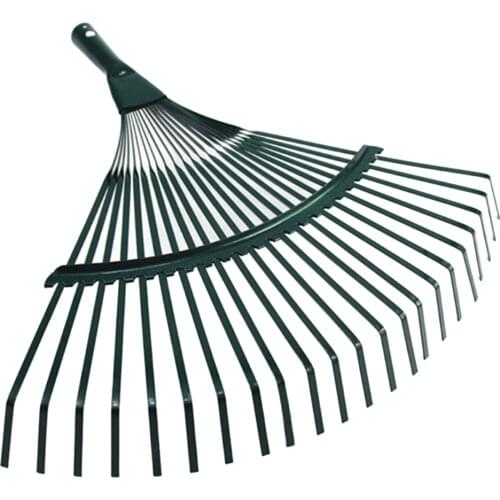 Steel 22 Tooth Rake Head 40cm Wide For Garden Heavy Duty Green Garden Tools