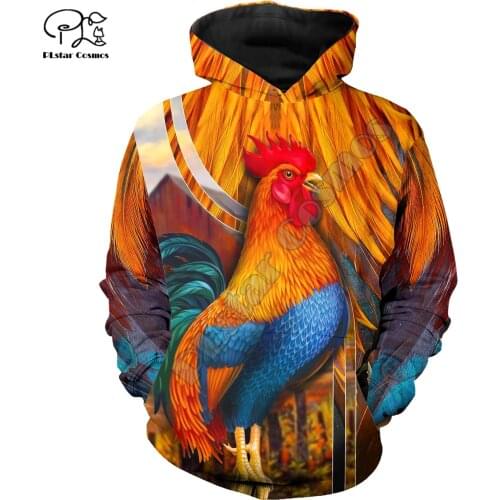 PLstar Cosmos Beautiful Chickens Farming 3D Printed Hoodies Sweatshirts Zip Hooded For Men And Women Casual Streetwear Style-C15