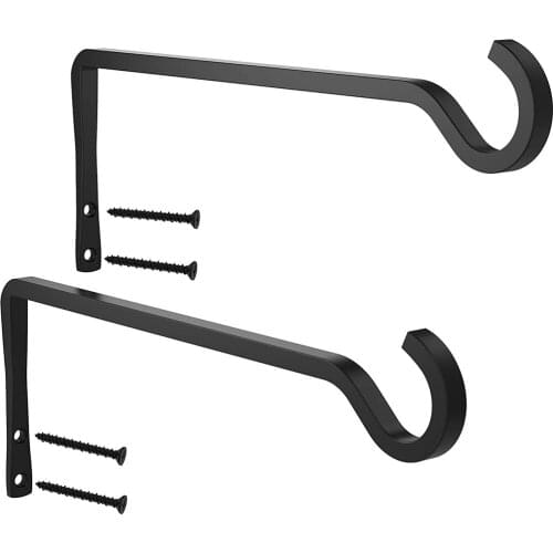 Plant Hanger Wall Hook Decorative Iron Metal 2 Pack Ornaments For Hanging Plants Shepherds Bracket Outdoor Bird Feeders