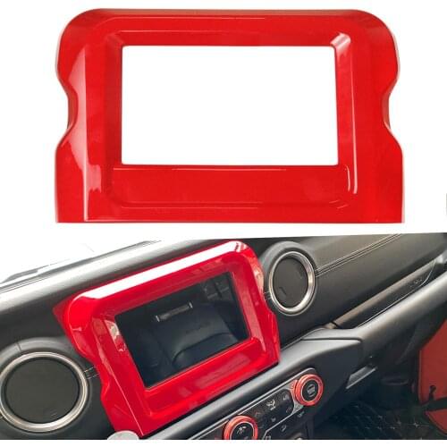 Bolaxin Interior ABS Dashboard GPS Navigation Panel Frame Decoration Cover Decor Trim Compatible For 2018-2021 Jeep Wrangler JL