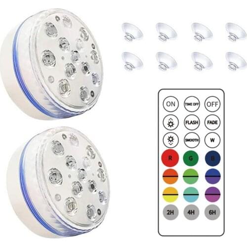 Waterproof Led Remote Controlled Submersible Light Battery Operated RGB Underwater Lamp For Outdoor Garden Swimming Pool