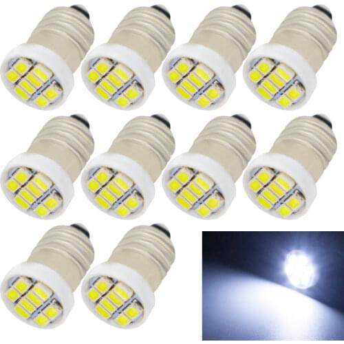 10pcs E10 led bulb E10 DC AC 6V Instrument bulb E10 Indicator bulb Old fashioned flashlight bulb