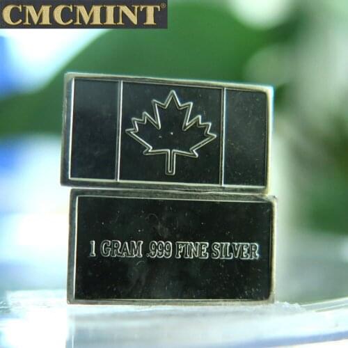 10 pcs/lot 1 g silver canada flag bar A011T