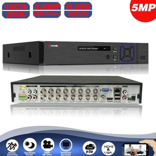 16 Channel AHD DVR 5MP 16CH AHD/CVI/TVI DVR 2592*1944 5MP CCTV Video Recorder Hybrid DVR NVR HVR 6 In 1 Alarm Security System