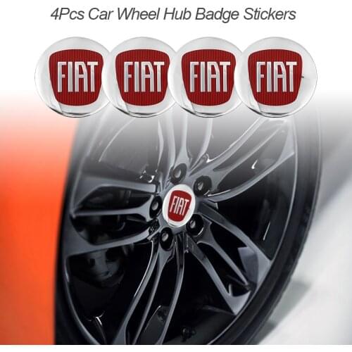 4Pcs Car Wheel Center Hub Badge Stickers For Fiat 500 Panda FR Punto Abarth Stilo Ducato Palio Bravo Pondo Tipo Viaggio Doblo