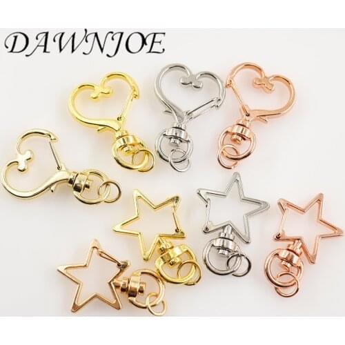 5 pcs/lot New 4 -Color Heart-Shaped Dog Buckle Lobster Clasp DIY Jewelry Making Keychain Bag Lobster buckle Accessories Finding