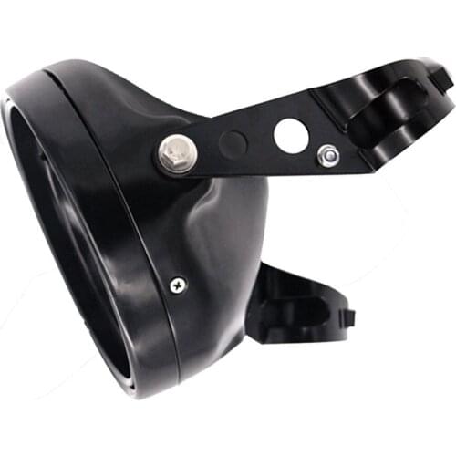 7 inch round motorcycle headlight headlamp with black housing 7" Headlight Motorcycle H4 Black 7in. Side Mount Headlight Shells