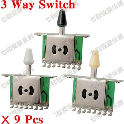 9 Pcs 3 Way Selector Electric Guitar Pickup Switches, Guitar Toggle Lever Switches for Guitar