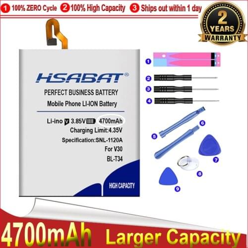 HSABAT 0 Cycle 4700mAh Battery for LG BL-T34 Sprint V30+ LS998 V30 V30A H930 H932 Mobile Phone Replacement Accumulator