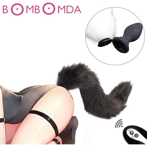 Wireless Remote Fox Tail Anal Plug In Adult Games Silicone Anal Pleasure Butt Plug Stimulator Sex Products Flirt Toys For Women