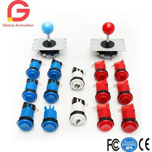 Arcade DIY Set Kit Video Games with copy sanwa Joystick 4 & 8 & WayTwelve Happ Push Buttons Two Start Button