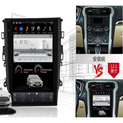 Tesla Car DVD GPS Navigation For Ford Mondeo Fusion MK5 2017 2018 12.1 inch Android radio tape recorder Video multimedia unit