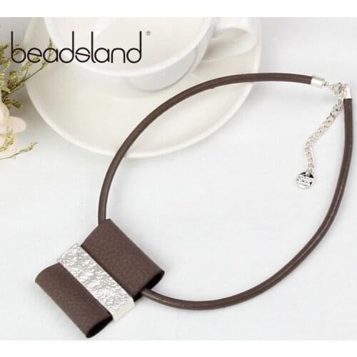 Beadsland Fashion Pendant Necklaces Punk Rope Chain Leather Personality Jewelry Women Girls Party Christmas Gift 39132