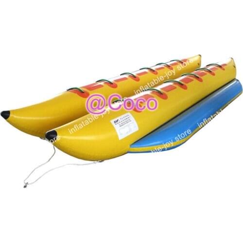 Free air ship to door, Exciting Commercial Rent 12 Persons Inflatable Flying Fish, Double Tube Towable Banana Boat