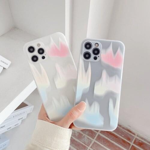 Aurora Pattern Frosted Soft Phone Case for iPhone 12 Pro Max 11 Pro Max XR XS Max 7 8 Plus X 12mini Back Cover