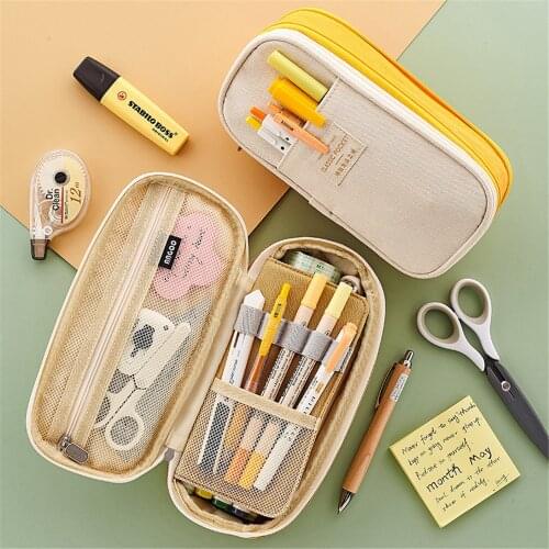 Pen Pencil Case Classic Large Capacity Pencil Bag School Stationery Storage Pen Box Pencilcase Foldable Stationery Organizer