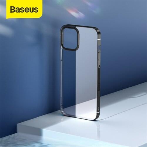 Baseus Phone Case For iPhone 12 Pro Max 12Max Transparent Plating Clear Case Coque Thin Soft TPU Back Cover For iPhone 12Pro Max