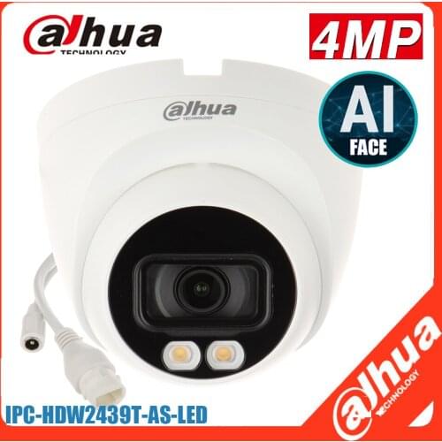 Dahua IPC-HDW2439T-AS-LED-S2 4MP IP Camera Full Color H.265+ IVS Intelligent detection Built in MIC IP67 Dome Camera