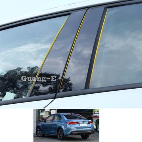 For Kia Forte 2018 2019 2020 2021 Car PC Material Pillar Post Cover Door Trim Window Piano Black Molding Sticker Plate