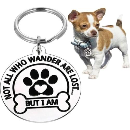 Two-Side Anti Lost Engraved Pet Tages for Pet Love Personalized Collar Stainless Steel Dog ID Tag Collar Accessory Dropshipping