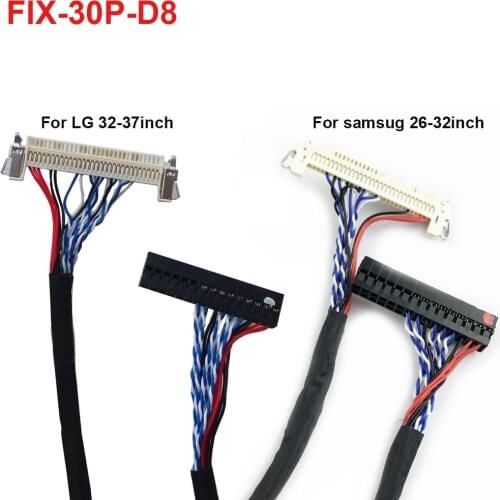 FIX-30P-D8 lvds cable 40cm 30Pin 1ch 8bit lvds cable for LG AU samsung 26-32"/32-37" screen CLAA320WA01