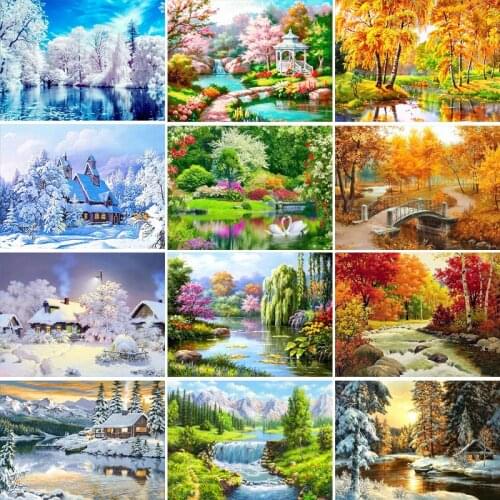Photo Custom 5d landscape diamond painting full drill round homefun Cross Stitch Diamond Mosaic 2020 Diamond Embroidery Sale