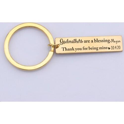 Custom Name Date Popular Keychain Gifts Godmothers Are A Blessing. Thank You For Being Mine Surprise Holiday Gifts
