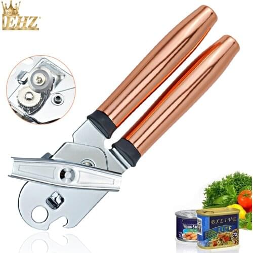 EHZ Can Opener Stainless Steel Sharp Blade Side Cut Manual Beer Bottle Opener Household Multifunctional Tool Zinc alloy Handle