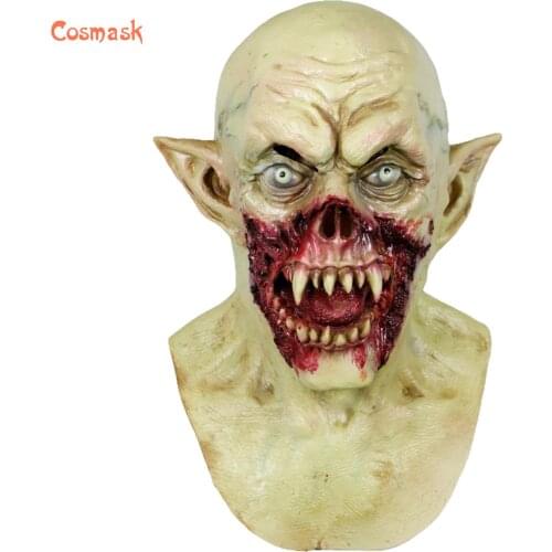 Cosmask Halloween Horror Full Face Mask Creepy Scary Zombie Latex Mask Costume Party Props