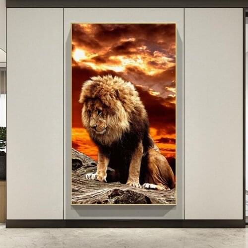 Lion in the Dark Canvas Art Posters And Prints Animals Wall Art Decorative Pictures African Lion Canvas Painting Home Wall Decor