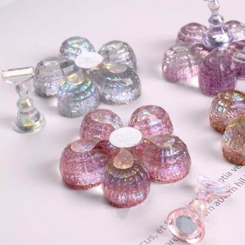 2pcs/lot Manicure Tools Magnetic flower Nail Art Display Stand Base Nail Holder Practice Training Display Stand