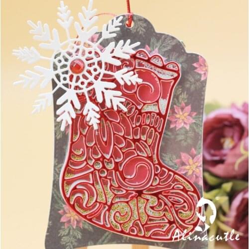 Alinacutle Metal Cutting Die Cut Christmas Stocking Sock Scrapbooking Paper Craft Handmade Card Punch Art Cutter Die Cut