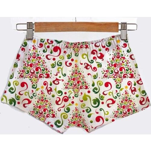 Custom Made Christmas Trees Swirl Sublimation Print Fashion Sexy Women Summer Hot Shorts