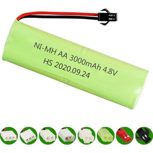 4.8V 3000mah NiMH Battery SM/JST/EL-2P Plug For Rc Toys Cars Tanks Robots Boat Gun parts Ni-MH AA 4.8 V NI-MH AA Battery Pack