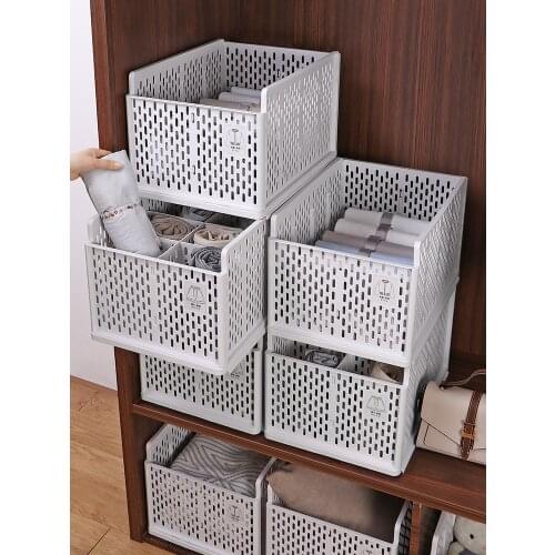 Wardrobe Organizer Foldable Storage Basket For Trousers Drawer Closet Dividers Household Clothes Separator Artifact