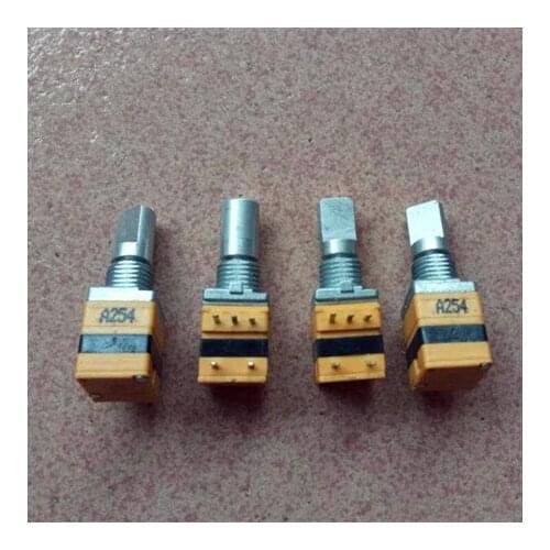 Original new 100% 09 Type single potentiometer with switch 5pin A250K A254 half shaft audio potentiometer shaft length 15mm