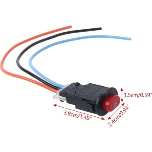 Motorcycle Hazard Light Switch Double Warning Flasher Emergency Signal w/3 Wires Lock