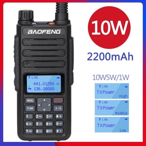 Baofeng BF-H6 10W Walkie Talkie 10km Ham Radio Transmitter Transreceiver 136-174/400-470MHz Two Way Radio