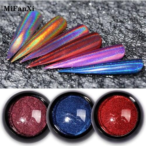 Rainbow Holographic Nail Art Mirror Chrome Glitter Uv Gel Polish Acrylic Nail Pigment Powder Decoration Tool