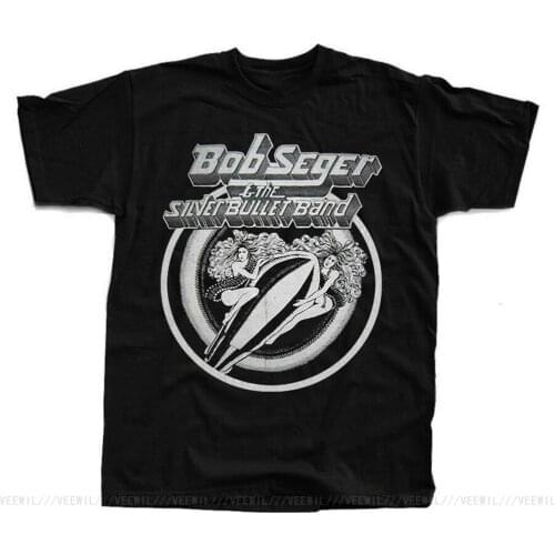 Replica BOB SEGER And The Silver Bullet Band T-Shirt Black S-5XL Fitness T Shirt