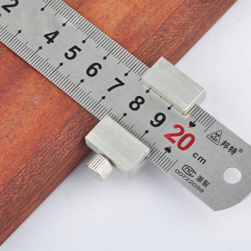 Steel Ruler Positioning Block Limit Block Woodworking Marking Clamp Block Straight Marking Clamp Device Limit Ruler Slide Block
