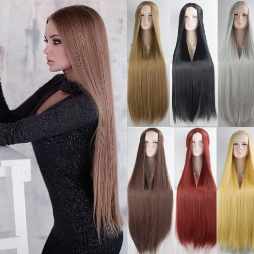 WEILAI Traditional Wig in Ancient Times Cosplay Wig Long Split Hair White and Blue Gradual Discoloration High Temperature Fiber