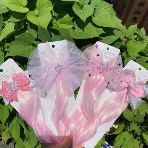 New Fashion Wig Hairpin Children Sweet Princess Hair Clip Girl Frozen Hair Accessories Girl Cartoon Hairpin Headdress Photo Prop