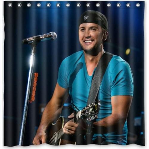Country Singer luke Bryan Background Waterproof Polyester Bathroom Shower Curtain&Bath Curtains( 180X180CM)