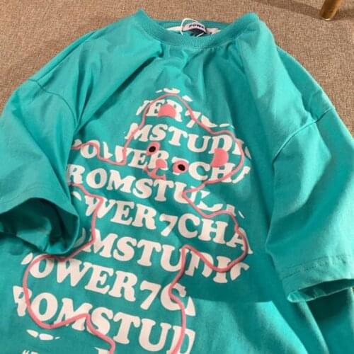 Letters Print T-shirt Women European American Style Short Sleeve Round Collar Tops Woman Casual Loose Tee shirt Femme