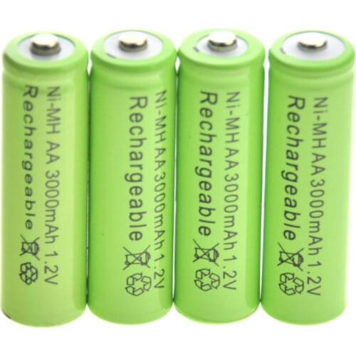 20pcs NiMH 3000mAh 1.2v AA Rechargeable Batteries 2A Batteria Garden Solar Ni-MH Light LED Light Toy Mp3 Cells Drop shopping