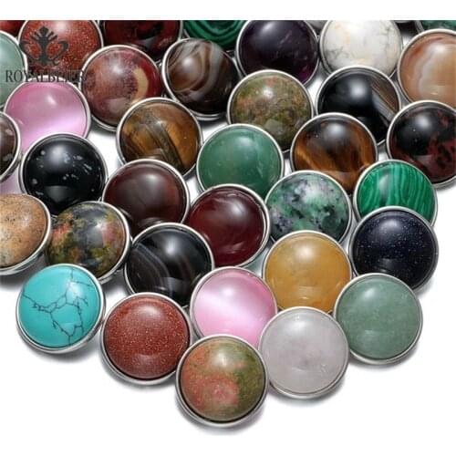 10pcs/lot 18mm Snap Button Multi Color Stone Charms Fit Snap Bracelet For 18mm/20mm Snap Jewelry DIY Jewellery