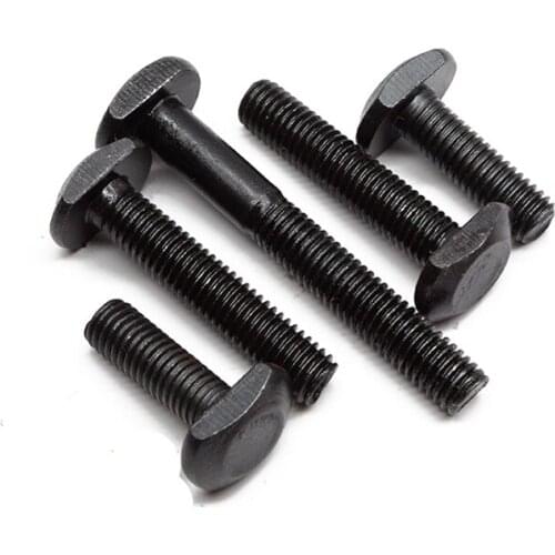 10pcs M6 4.8 level round head T-type screws pressure plate bolts screw lathe bolt carbon steel black color 16mm-40mm length